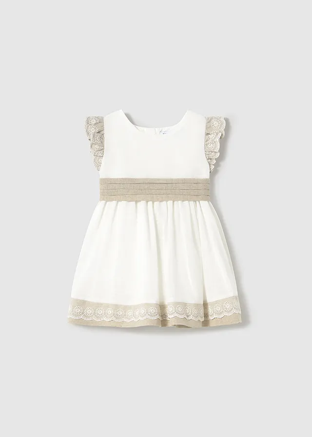 Vestido combinado lino