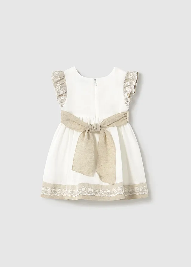 Vestido combinado lino