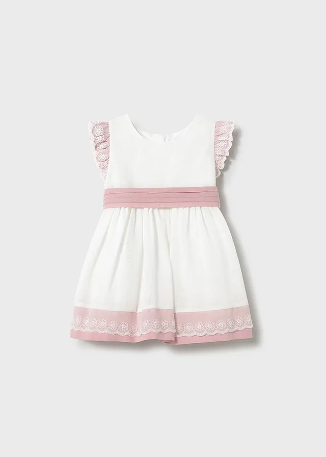 Vestido combinado lino