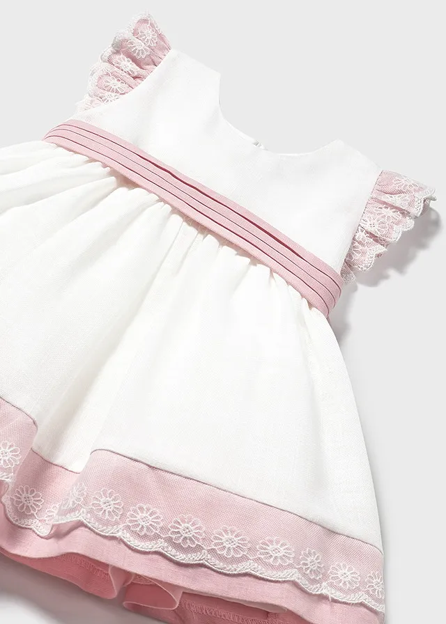 Vestido combinado lino