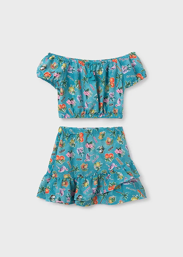 Conjunto falda estampado