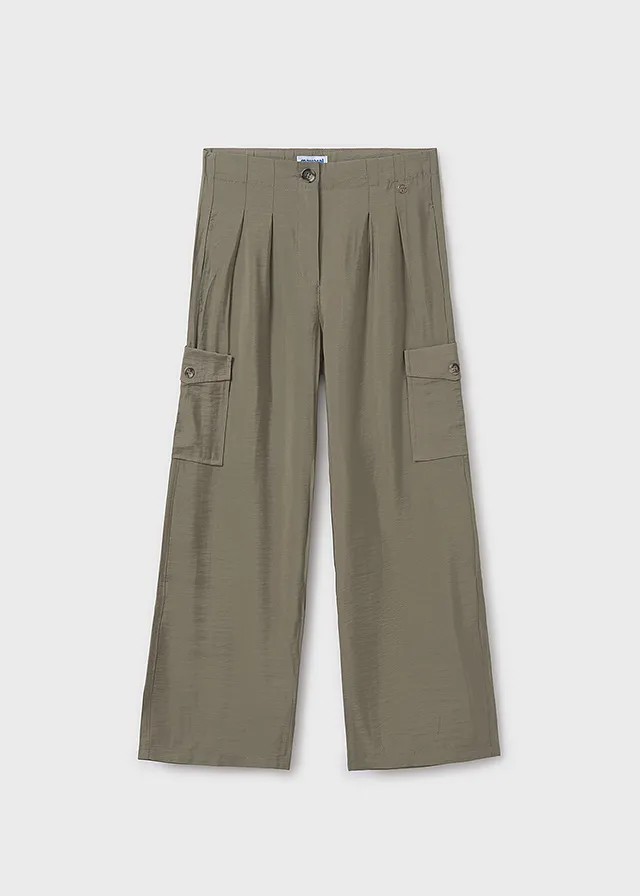 Pantalón largo fluido cargo