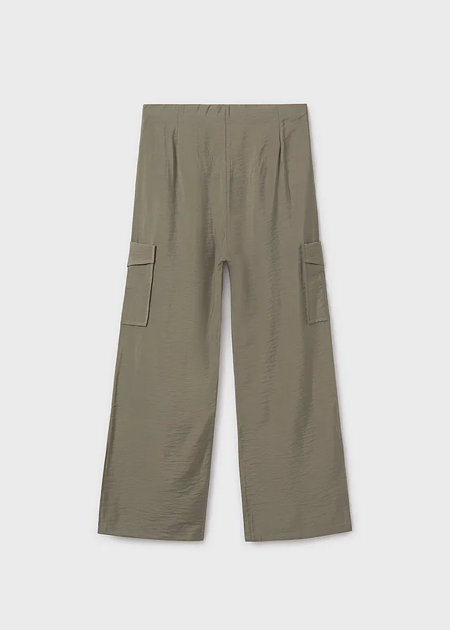 Pantalón largo fluido cargo