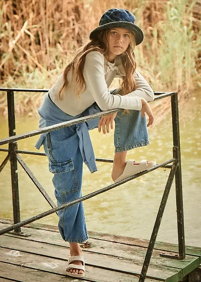 Pantalón largo tejano fluido