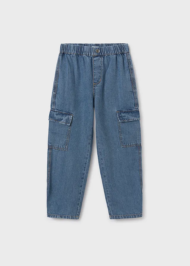 Pantalón largo tejano fluido