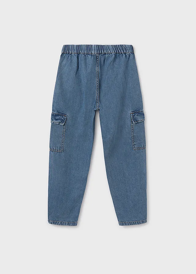 Pantalón largo tejano fluido