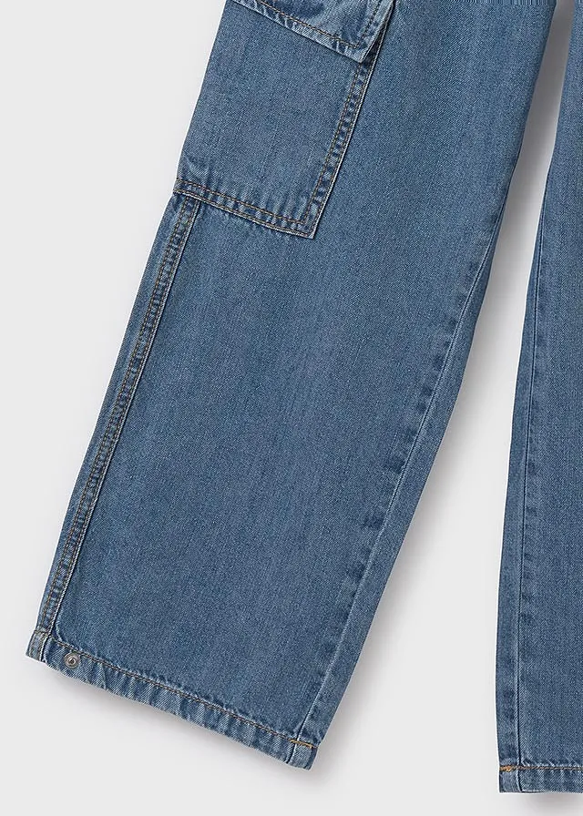 Pantalón largo tejano fluido