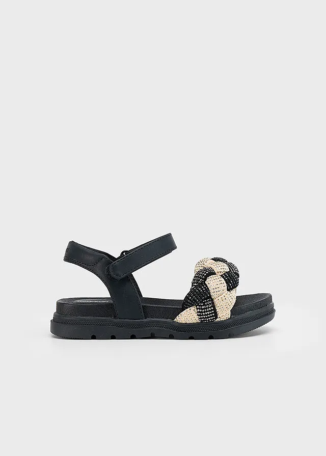 Sandalia trenza brillos