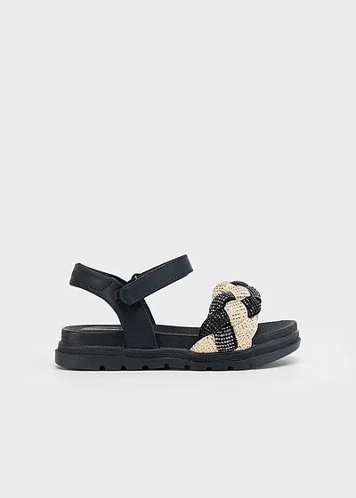 Sandalia trenza brillos