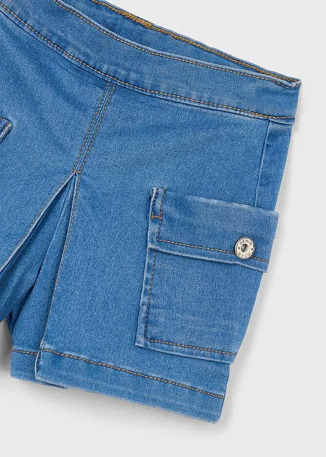 Denim corto cargo