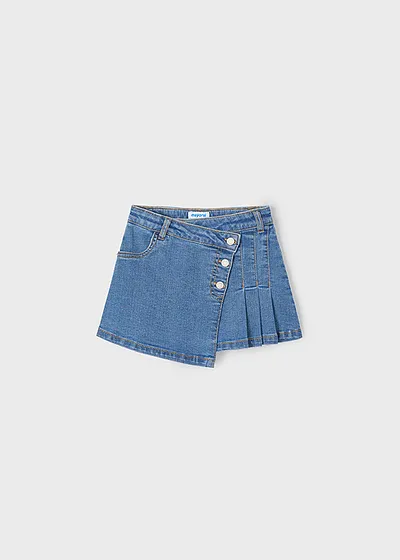 Falda denim plata