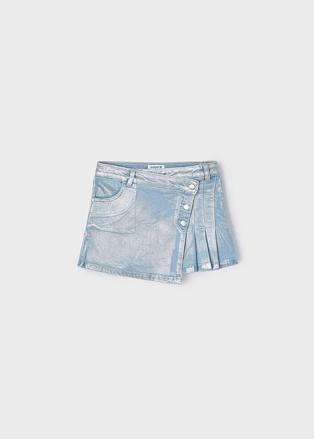 Falda denim plata