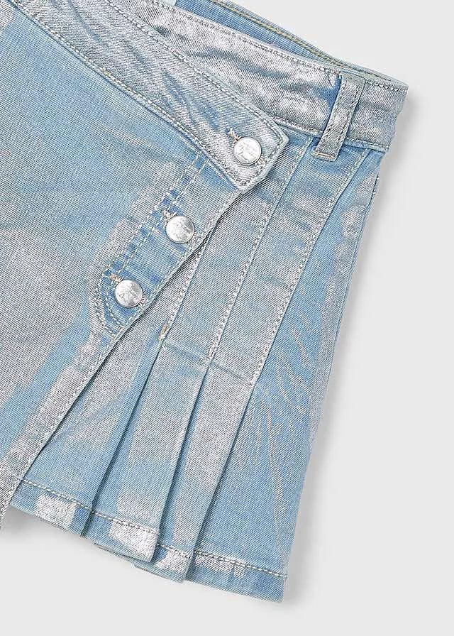 Falda denim plata
