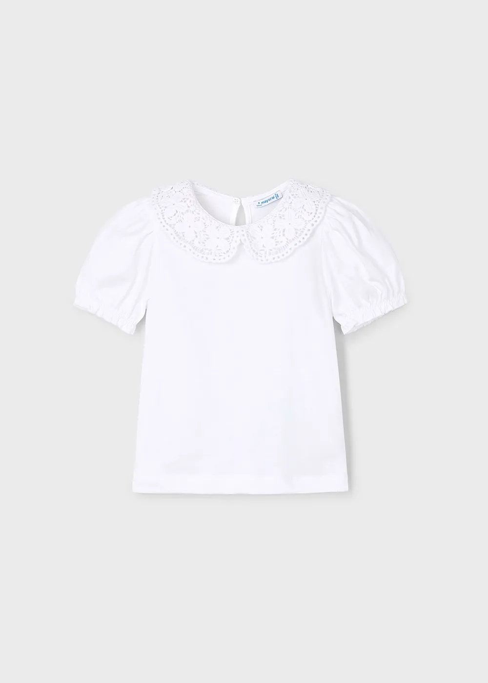 Franela m/c cuello crochet