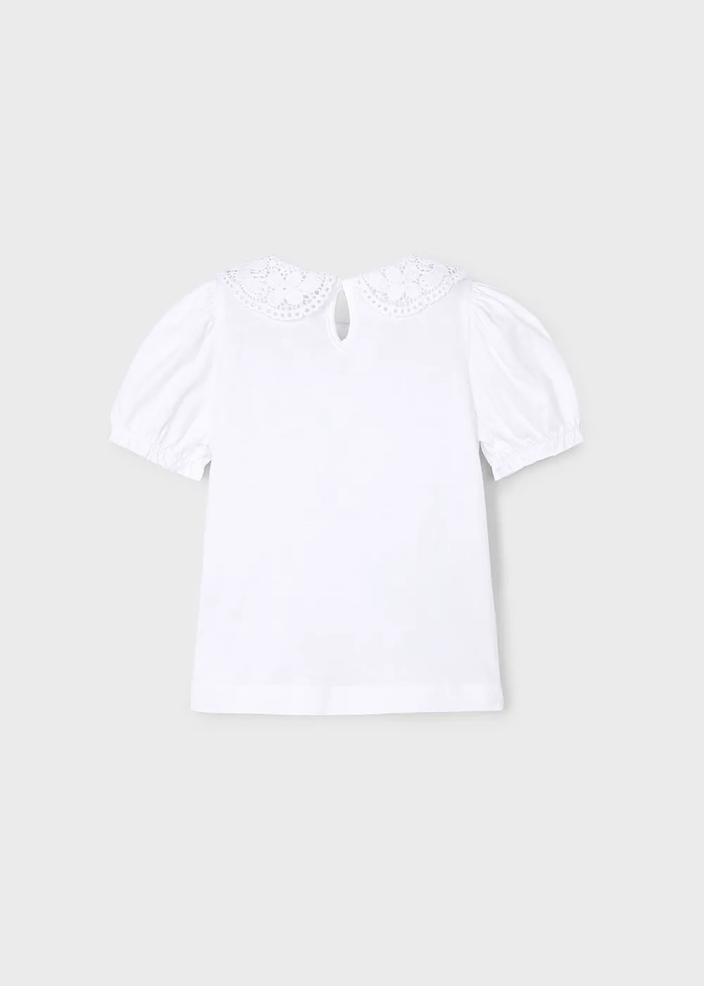 Franela m/c cuello crochet