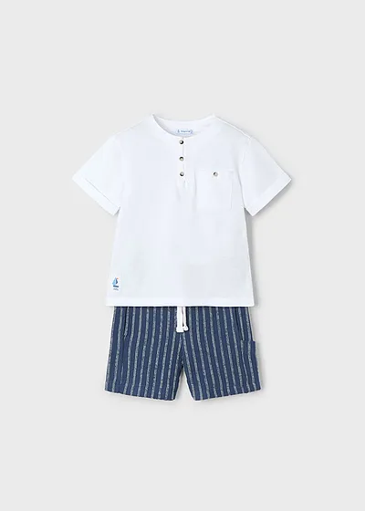 Conjunto punto bermuda rayas