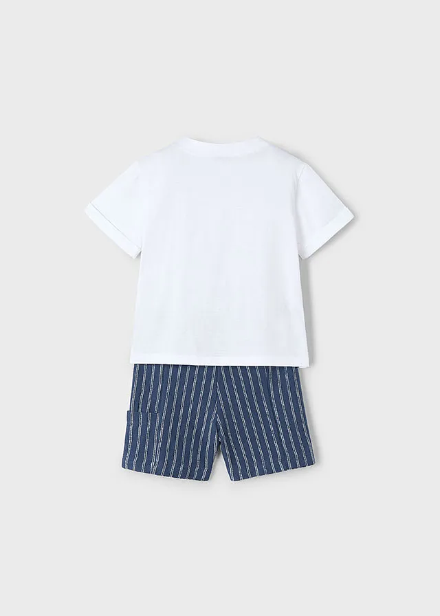 Conjunto punto bermuda rayas