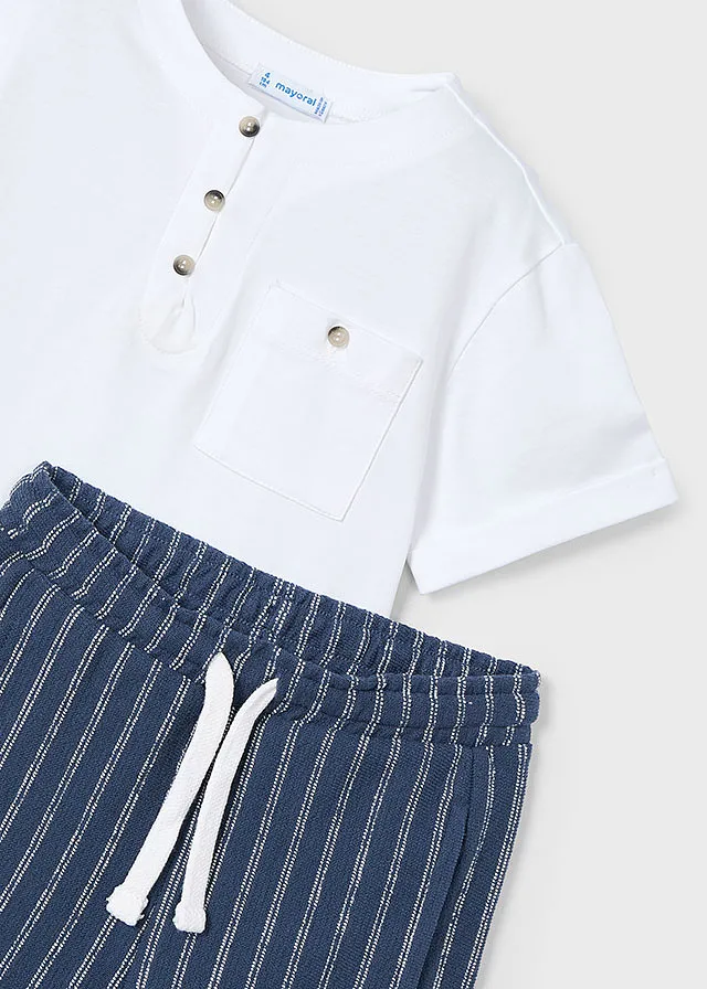 Conjunto punto bermuda rayas