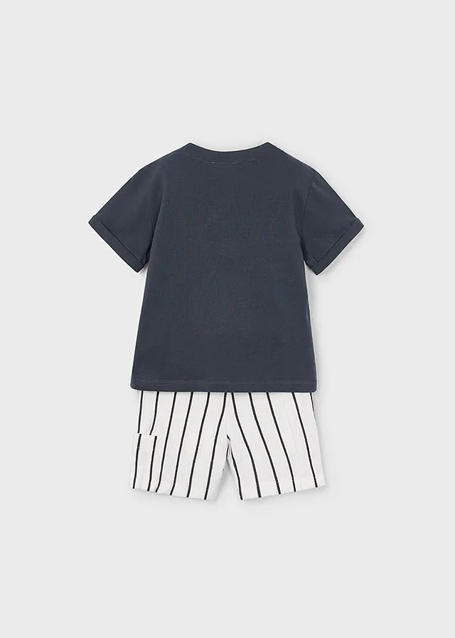 Conjunto punto bermuda rayas