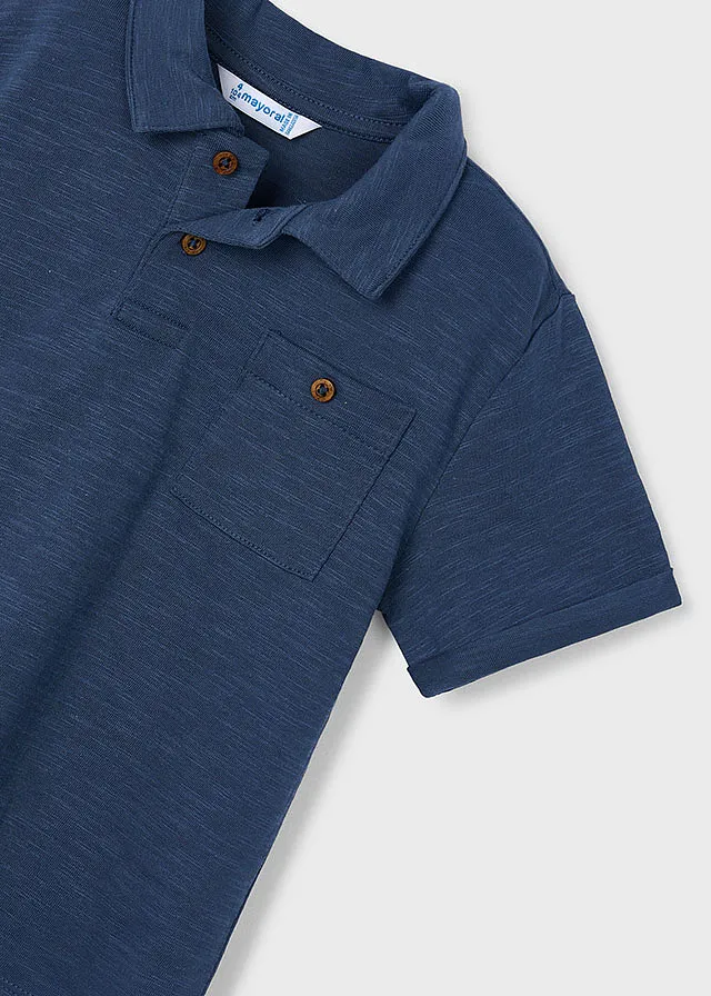 Chemise manga corta slub