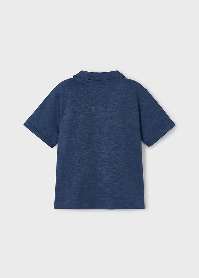 Chemise manga corta slub