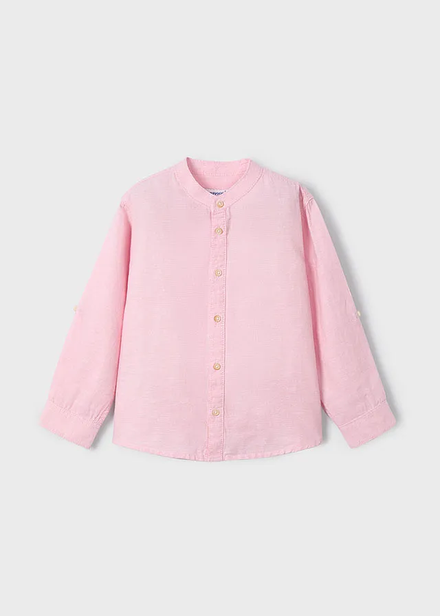 Camisa m/l cuello mao lino