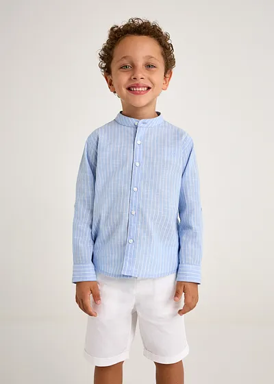 Conjunto bermuda camisa manga larga c/mao