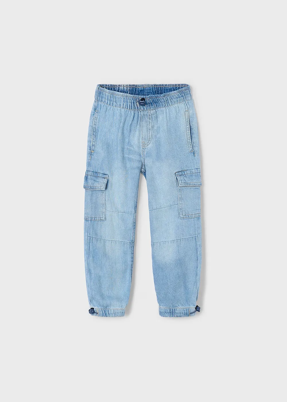 Pantalon denim cargo parachute