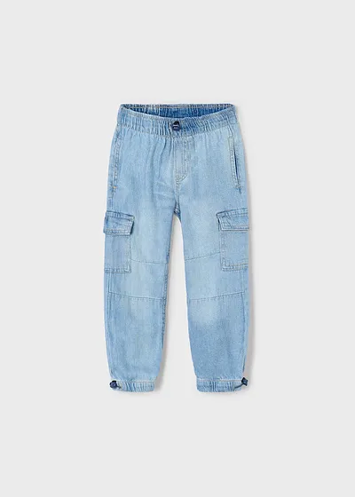 Pantalon denim cargo parachute