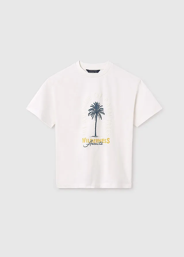 Franela manga corta print palmera