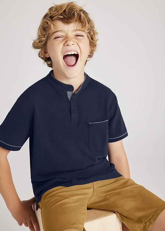 Chemise m/c cuello mao