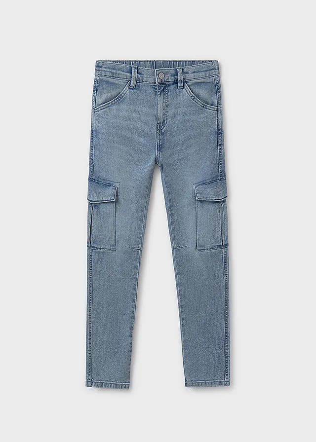 Pantalon denim cargo