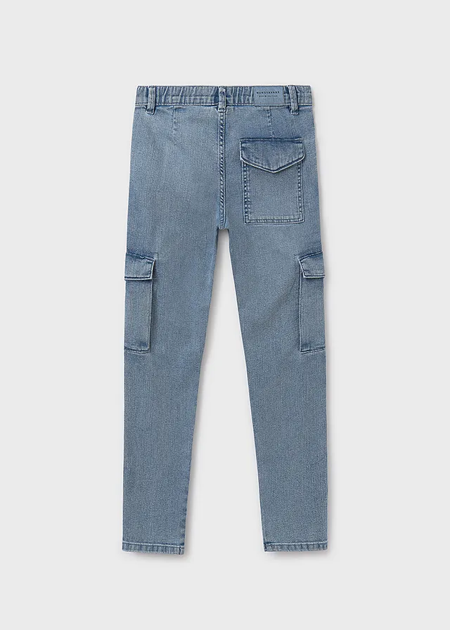 Pantalon denim cargo