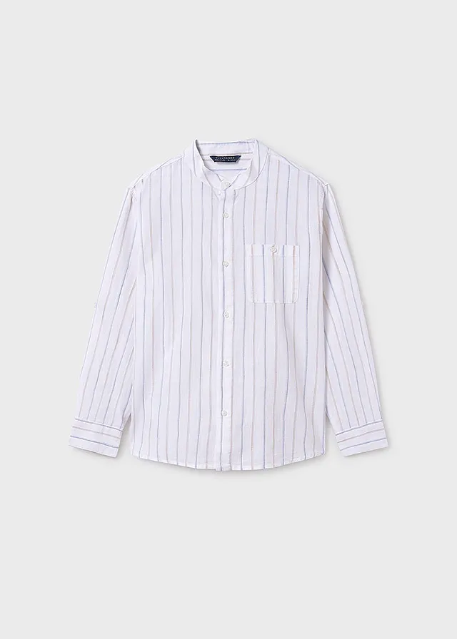 Camisa manga larga cuello mao
