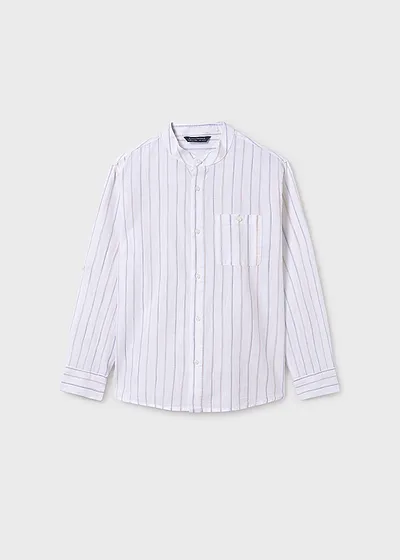 Camisa manga larga cuello mao