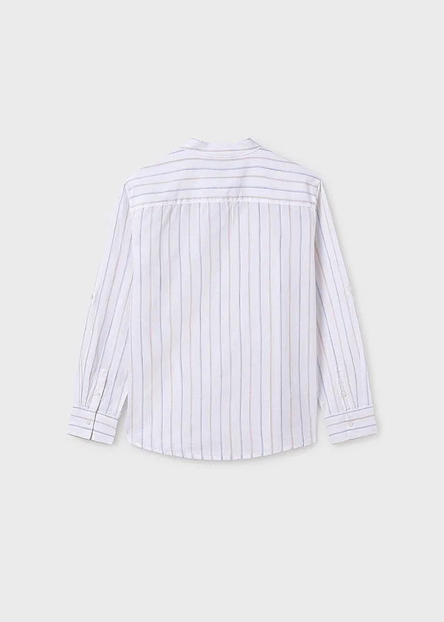 Camisa manga larga cuello mao