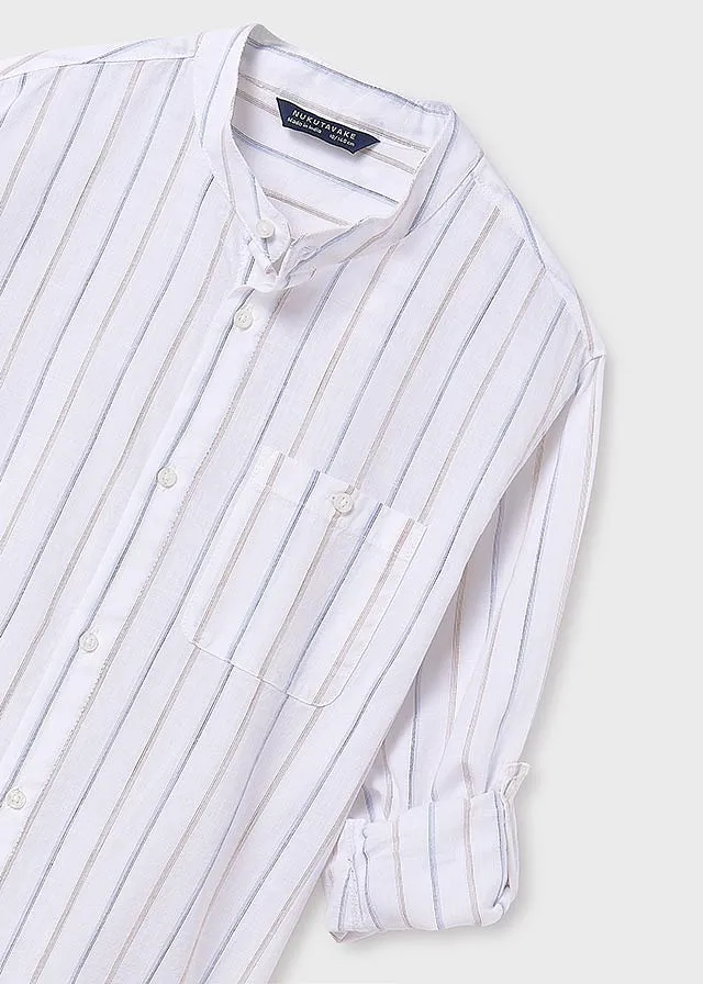 Camisa manga larga cuello mao