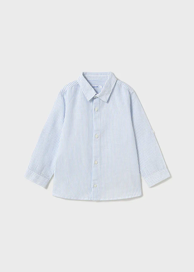 Camisa manga larga lino c/camisero