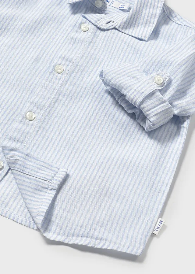 Camisa manga larga lino c/camisero