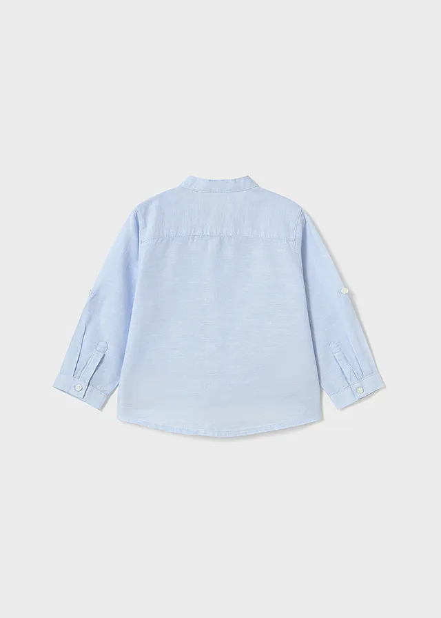 Camisa manga larga lino cuello mao
