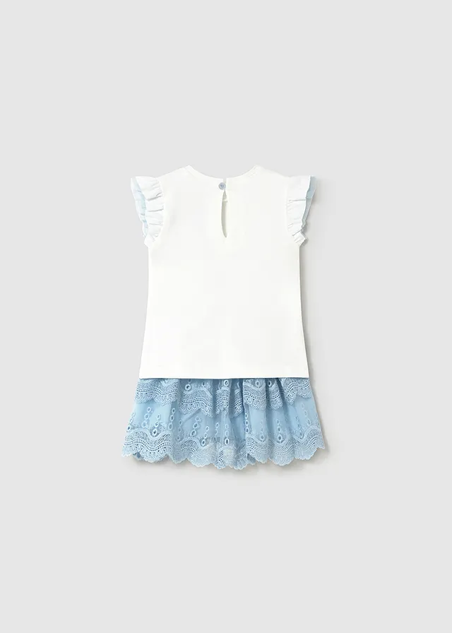 Conjunto falda tul bordado