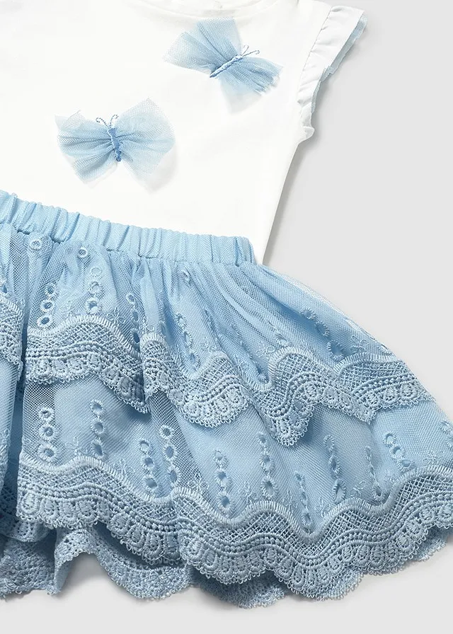 Conjunto falda tul bordado