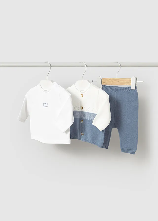 Conjunto pantalon 3 piezas tricot