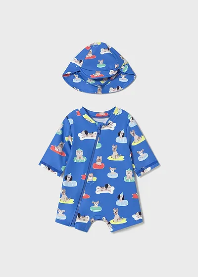 Conjunto baño pelele con gorro