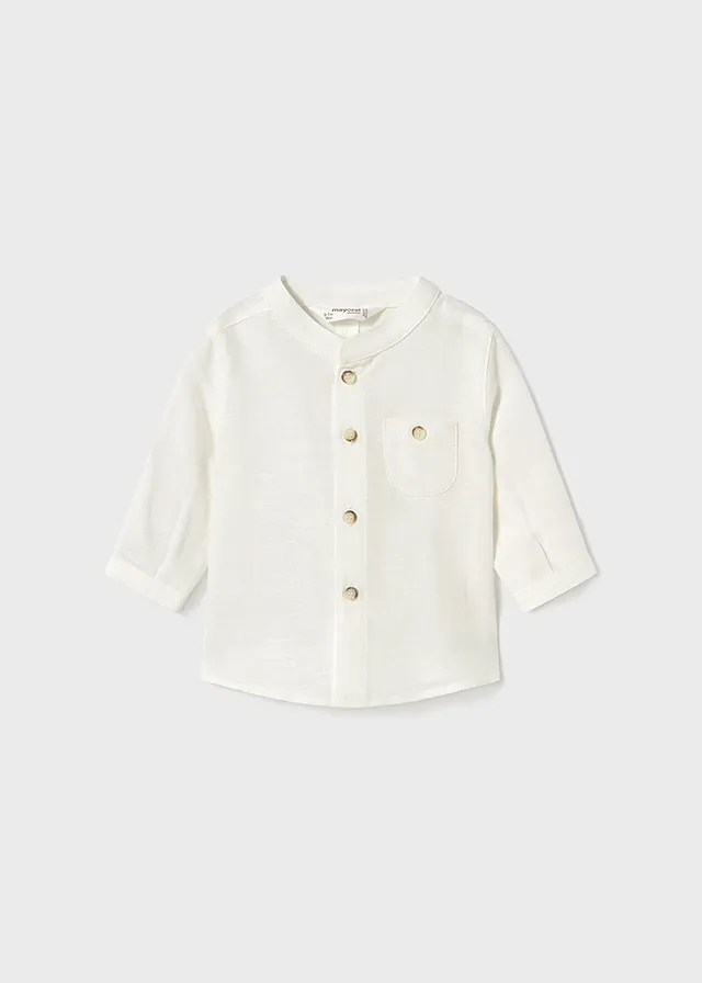 Camisa manga larga cuello mao
