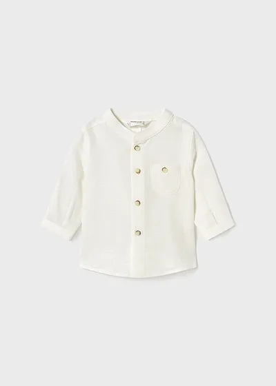 Camisa manga larga cuello mao
