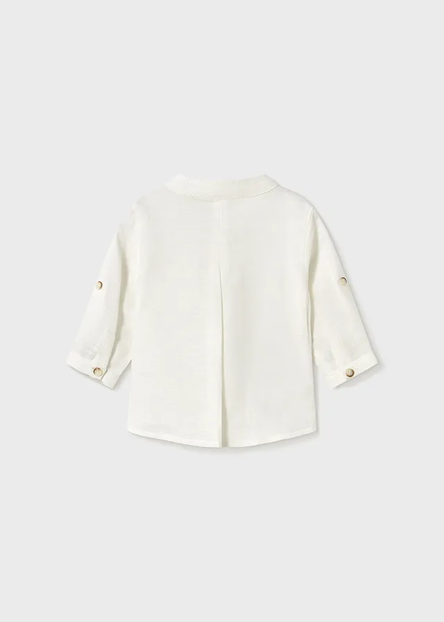 Camisa manga larga cuello mao