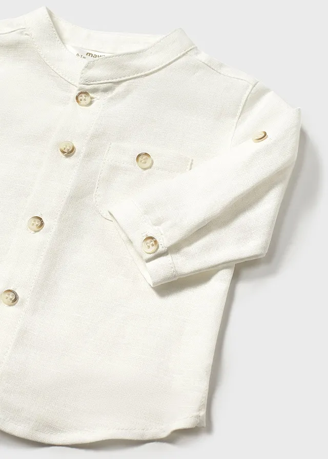 Camisa manga larga cuello mao