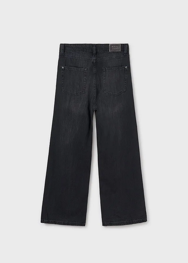 Pantalon largo denim wide leg