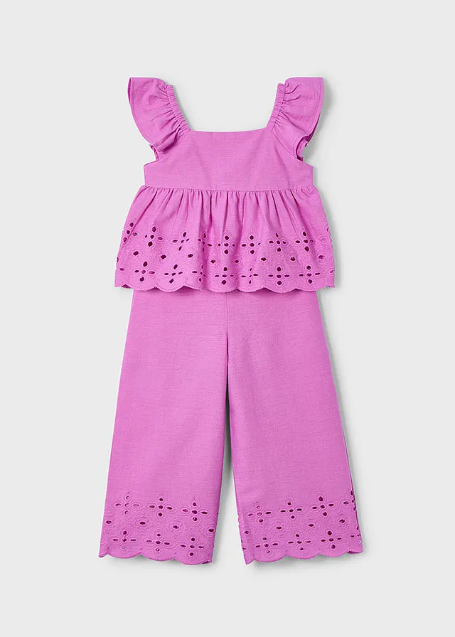 Conjunto Pantalón largo perforado
